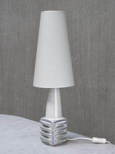 Einar Johansen Einar Johansen Misty Blue Glazed Ceramic Table Lamp S holm Denmark 1960s