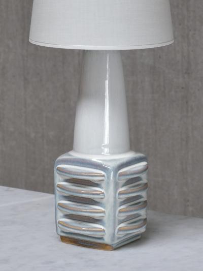 Einar Johansen Einar Johansen Misty Blue Glazed Ceramic Table Lamp S holm Denmark 1960s
