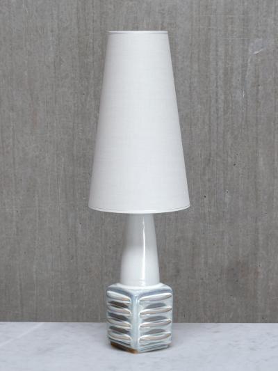 Einar Johansen Einar Johansen Misty Blue Glazed Ceramic Table Lamp S holm Denmark 1960s