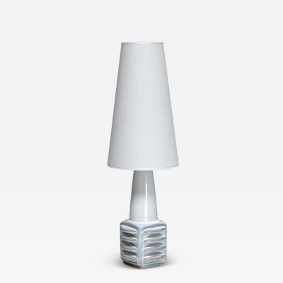 Einar Johansen Einar Johansen Misty Blue Glazed Ceramic Table Lamp S holm Denmark 1960s