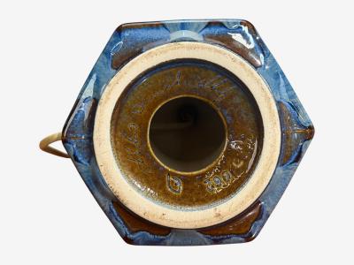 Einar Johansen Einar Johansen Table Lamp Blue Glazed Ceramic Denmark 1960s