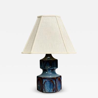 Einar Johansen Einar Johansen Table Lamp Blue Glazed Ceramic Denmark 1960s