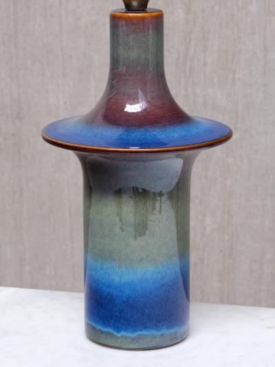 Einar Johansen Einar Johansen Table Lamp in Gradient Glazed Ceramic S holm Denmark 1960s