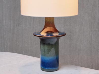 Einar Johansen Einar Johansen Table Lamp in Gradient Glazed Ceramic S holm Denmark 1960s
