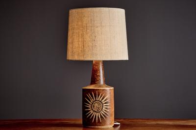 Einar Johansen Huge Ceramic Table Lamp by Einar Johansen for S holm with Stylised Sun