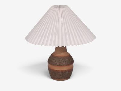 Einar Johansen Large Table Lamp Brown Stoneware Denmark 1960s