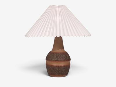 Einar Johansen Large Table Lamp Brown Stoneware Denmark 1960s