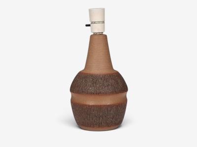Einar Johansen Large Table Lamp Brown Stoneware Denmark 1960s