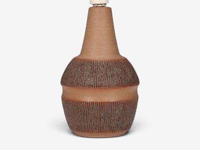 Einar Johansen Large Table Lamp Brown Stoneware Denmark 1960s