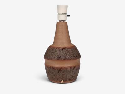 Einar Johansen Large Table Lamp Brown Stoneware Denmark 1960s