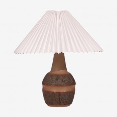 Einar Johansen Large Table Lamp Brown Stoneware Denmark 1960s