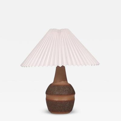 Einar Johansen Large Table Lamp Brown Stoneware Denmark 1960s