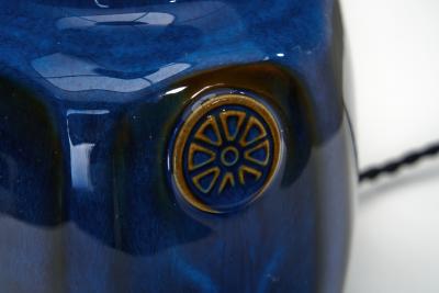 Einar Johansen Pair of 1020 Blue Ceramic Table Lamps by Einar Johansen Denmark ca 1960s