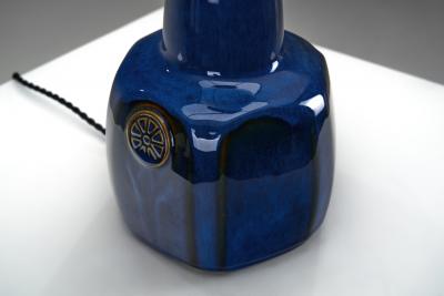 Einar Johansen Pair of 1020 Blue Ceramic Table Lamps by Einar Johansen Denmark ca 1960s