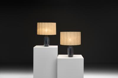 Einar Johansen Pair of 1034 Glazed Stoneware Table Lamps by Einar Johansen Denmark ca 1960s