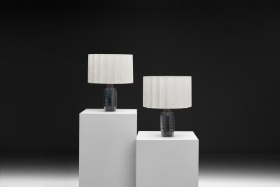 Einar Johansen Pair of 1034 Glazed Stoneware Table Lamps by Einar Johansen Denmark ca 1960s