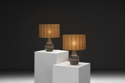 Einar Johansen Pair of 3073 Glazed Stoneware Table Lamps by Einar Johansen Denmark ca 1950s