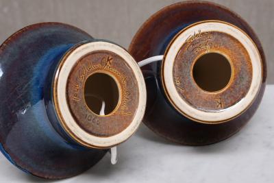 Einar Johansen Pair of Einar Johansen Table Lamps in Glazed Stoneware S holm Denmark 1960s