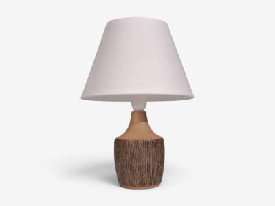 Einar Johansen Rustic Table Lamp Brown Stoneware Denmark 1960s