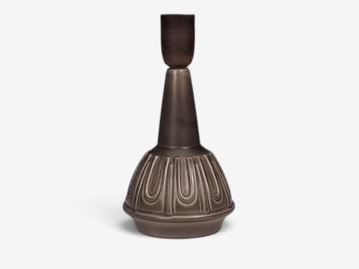 Einar Johansen Table Lamp Chocolate Brown Stoneware Denmark 1960s