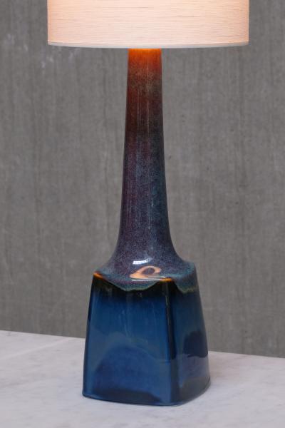 Einar Johansen Tall Einar Johansen Glazed Ceramic Table Lamp S holm Denmark 1960s