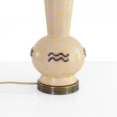 Einar Luterkort EINAR LUTERKORT CERAMIC SWEDISH ART DECO LAMP FOR UPSALA EKEBY SWEDEN