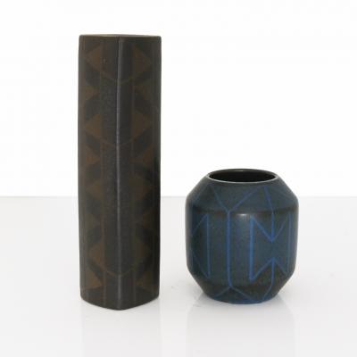 Einar Lynge Ahlberg 2 EINAR LYNGE AHLBERG UNIQUE STUDIO VASES FOR RORSTRAND SWEDEN CIRCA 1950 S