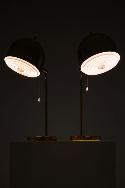 Eje Ahlgren Pair of Table Lamps in Brass and Plastic by Eje Ahlgren 1950s