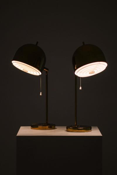 Eje Ahlgren Pair of Table Lamps in Brass and Plastic by Eje Ahlgren 1950s