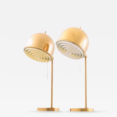 Eje Ahlgren Pair of Table Lamps in Brass and Plastic by Eje Ahlgren 1950s