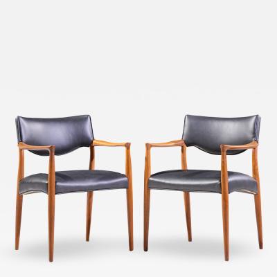 Ejner Larsen Aksel Bender Madsen Aksel Bender Madsen and Ejner Larsen Danish Teak Occasional Lounge Chairs Pair