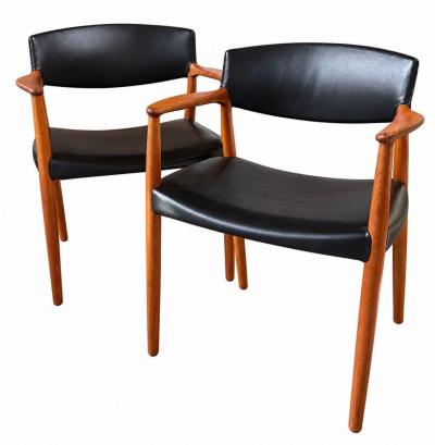 Ejner Larsen Aksel Bender Madsen Ejner Larsen Aksel Bender Madsen Teak Captain Chairs 1950