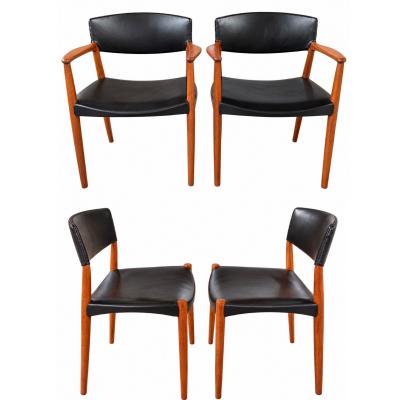 Ejner Larsen Aksel Bender Madsen Ejner Larsen Aksel Bender Madsen Teak Captain Chairs 1950