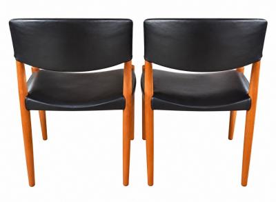 Ejner Larsen Aksel Bender Madsen Ejner Larsen Aksel Bender Madsen Teak Side Dining Chairs for Willy Beck 1950
