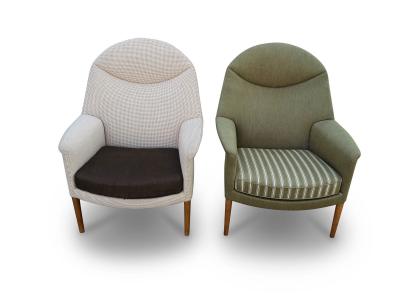 Ejner Larsen Aksel Bender Madsen Pair Aksel Bender Madsen Ejner Larsen Danish Lounge Chairs for Reupholstery