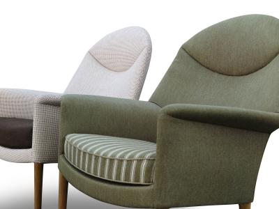 Ejner Larsen Aksel Bender Madsen Pair Aksel Bender Madsen Ejner Larsen Danish Lounge Chairs for Reupholstery