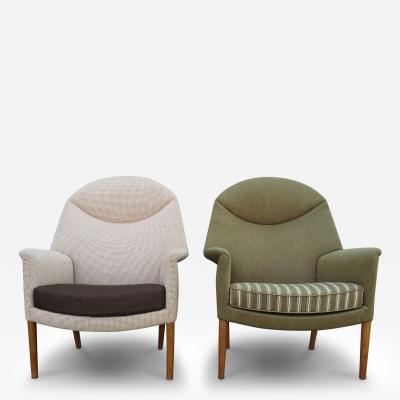 Ejner Larsen Aksel Bender Madsen Pair Aksel Bender Madsen Ejner Larsen Danish Lounge Chairs for Reupholstery