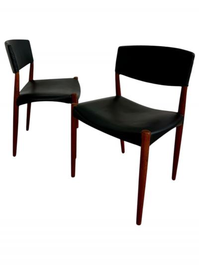 Ejner Larsen Aksel Bender Madsen Teak Side Dining Chairs for Willy Beck 1950