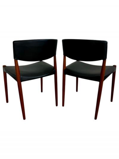 Ejner Larsen Aksel Bender Madsen Teak Side Dining Chairs for Willy Beck 1950