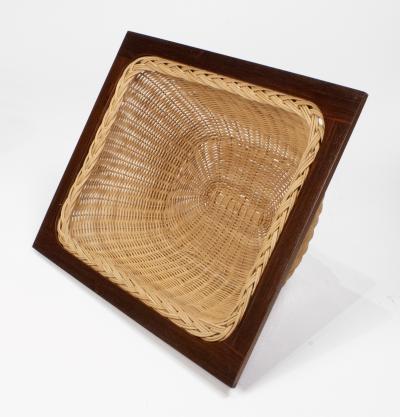 Ejvind A Johansson Ejvind Johansson Rosewood Sewing Cabinet with Wicker Basket Danish Modern