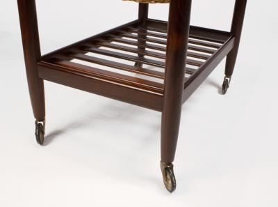 Ejvind A Johansson Ejvind Johansson Rosewood Sewing Cabinet with Wicker Basket Danish Modern