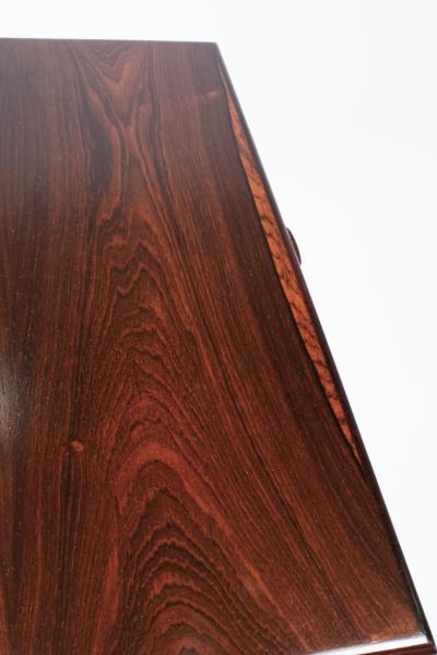 Ejvind A Johansson Ejvind Johansson Rosewood Sewing Cabinet with Wicker Basket Danish Modern