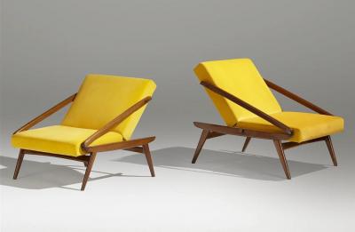 Ejvind A Johansson Pair of Ejvind A Johansson Adjustable Lounge Chairs