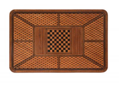 Elaborately Inlaid French Games Table French circa 1875