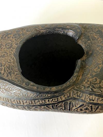 Elaborately carved Antique Beggars Bowl Kashkul