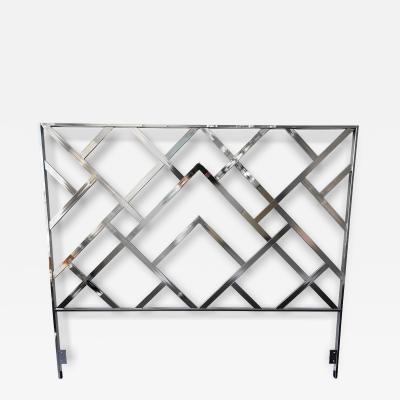 Elaine Cohen Monumental Chrome Oriental King Headboard Frame Elaine Cohen D I A 1972