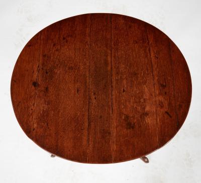 Elegant 18th c Tripod Table with Thin Oval Top