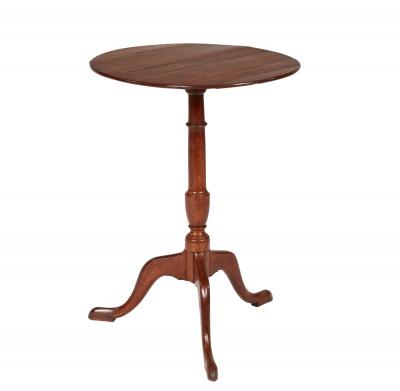 Elegant 18th c Tripod Table with Thin Oval Top