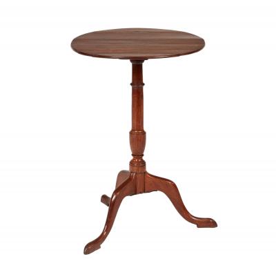 Elegant 18th c Tripod Table with Thin Oval Top