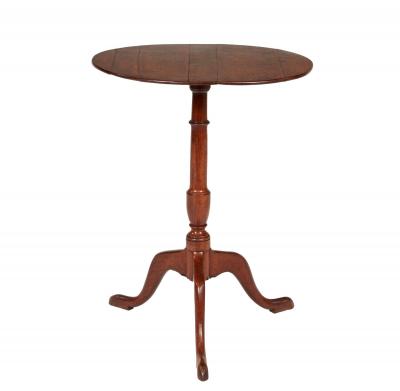 Elegant 18th c Tripod Table with Thin Oval Top